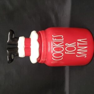 Rae Dunn "COOKIES FOR SANTA" Lidded 8.5" Cookie/Treat Jar